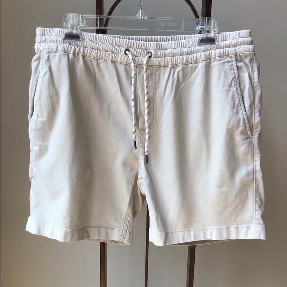 Faherty Other - Faherty Essential Shorts Drawstring Elastic Waist Cotton Linen Khaki Pockets